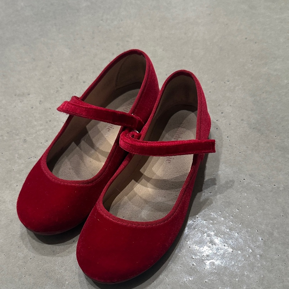 ChildrenChic Red Velvet Mary Jane Flats size 31 - Picture 5 of 7